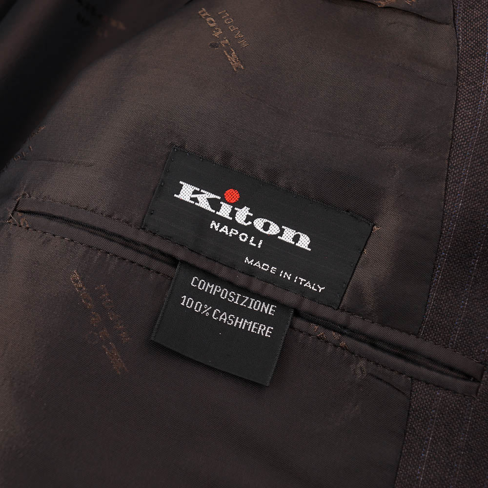 Kiton Chocolate Stripe Cashmere Suit - Top Shelf Apparel