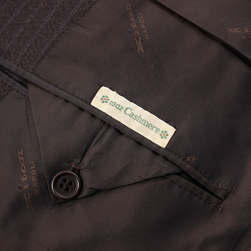 Kiton Chocolate Stripe Cashmere Suit - Top Shelf Apparel