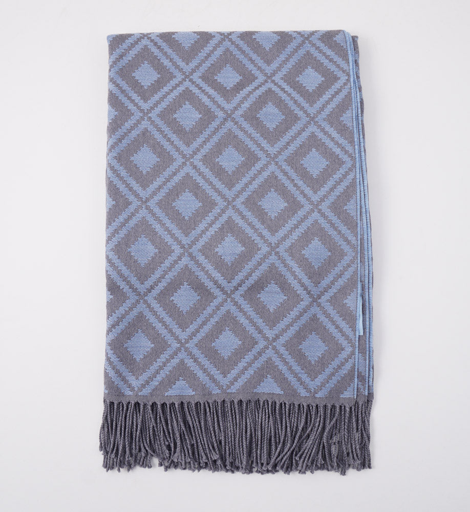 Battisti Diamond Jacquard Wool Throw Blanket - Top Shelf Apparel