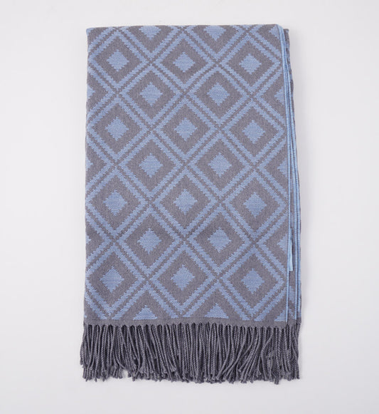 Battisti Diamond Jacquard Wool Throw Blanket - Top Shelf Apparel