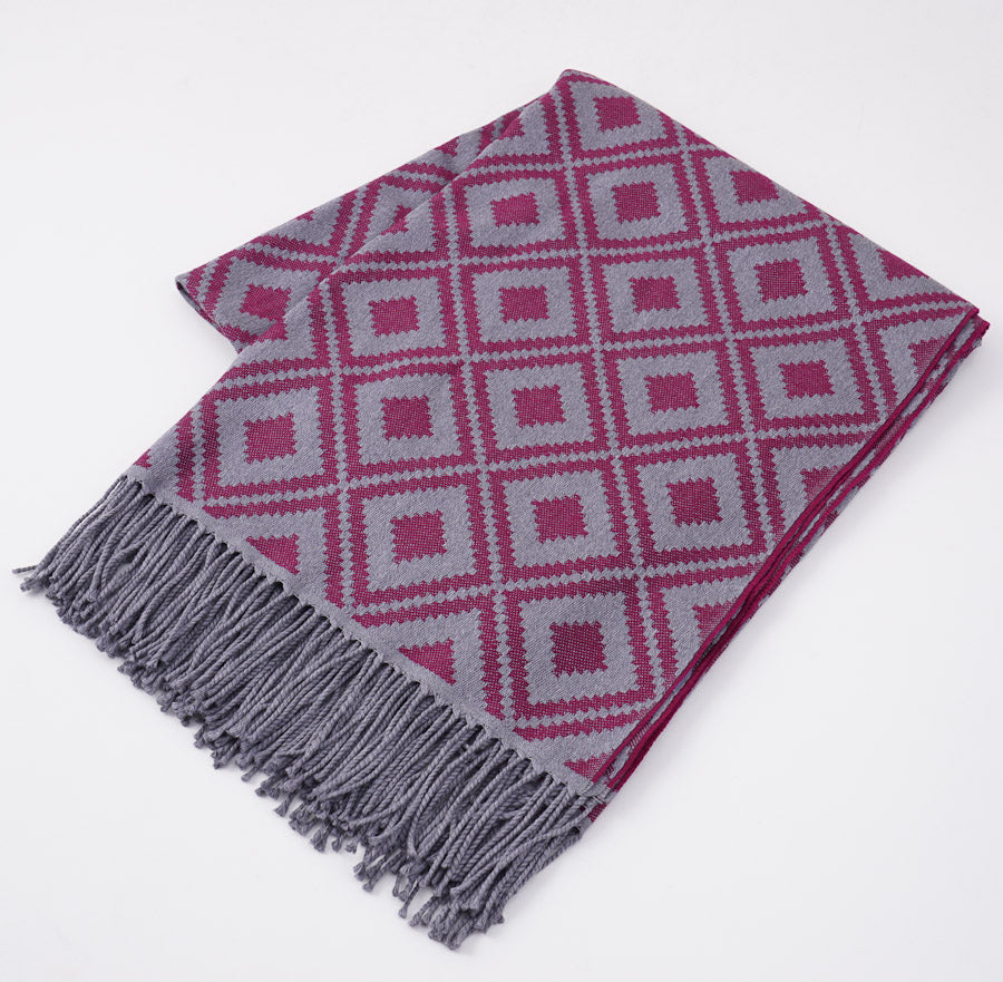 Battisti Diamond Jacquard Wool Throw Blanket - Top Shelf Apparel
