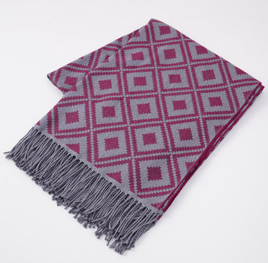 Battisti Diamond Jacquard Wool Throw Blanket - Top Shelf Apparel