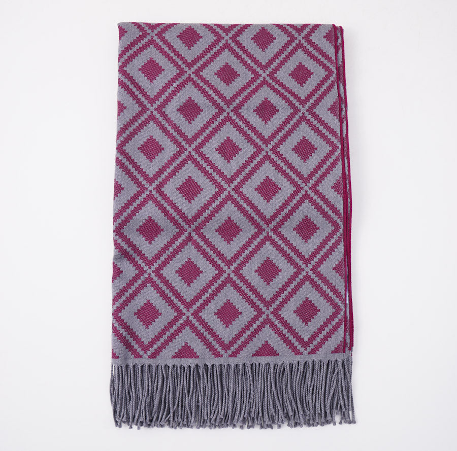 Battisti Diamond Jacquard Wool Throw Blanket - Top Shelf Apparel