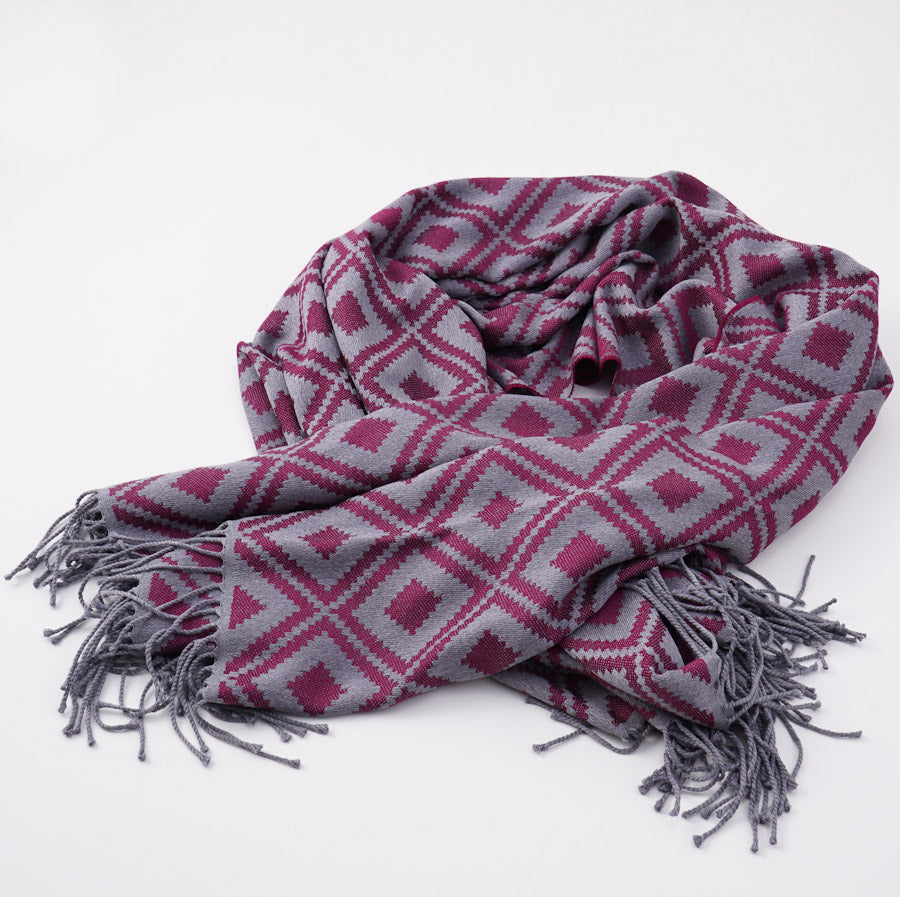 Battisti Diamond Jacquard Wool Throw Blanket - Top Shelf Apparel