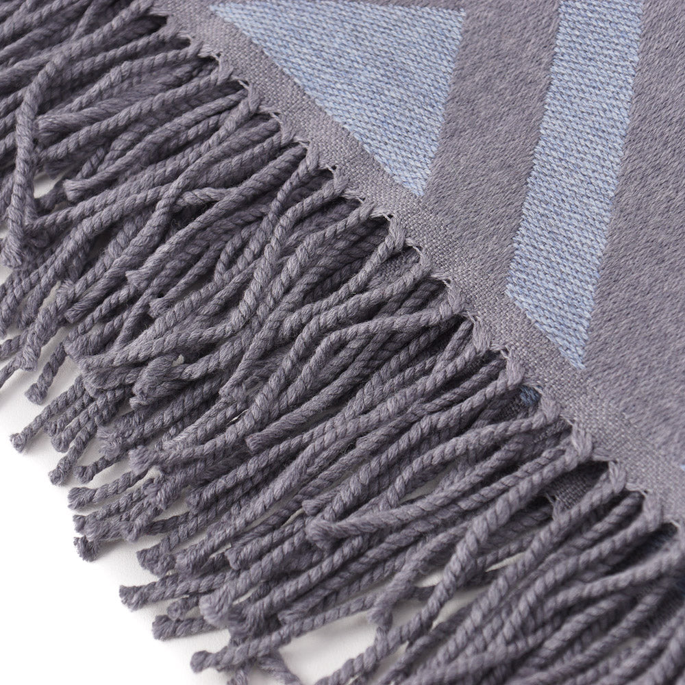 Battisti Gray Geometric Wool Throw Blanket - Top Shelf Apparel