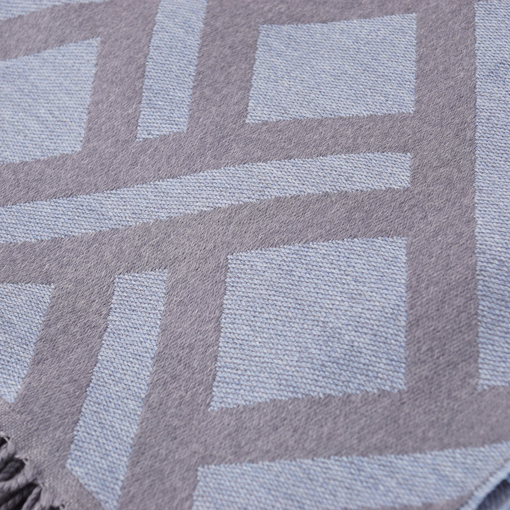 Battisti Gray Geometric Wool Throw Blanket - Top Shelf Apparel