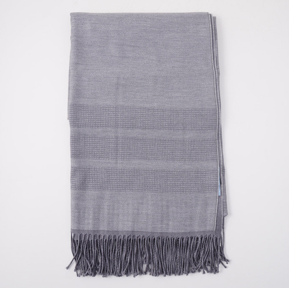Battisti Gray Birdseye Wool Throw Blanket - Top Shelf Apparel