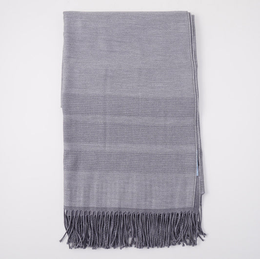 Battisti Gray Birdseye Wool Throw Blanket - Top Shelf Apparel