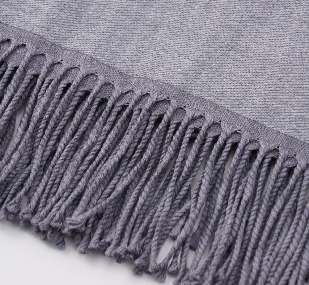 Battisti Gray Birdseye Wool Throw Blanket - Top Shelf Apparel
