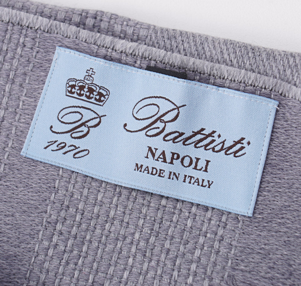 Battisti Gray Birdseye Wool Throw Blanket - Top Shelf Apparel