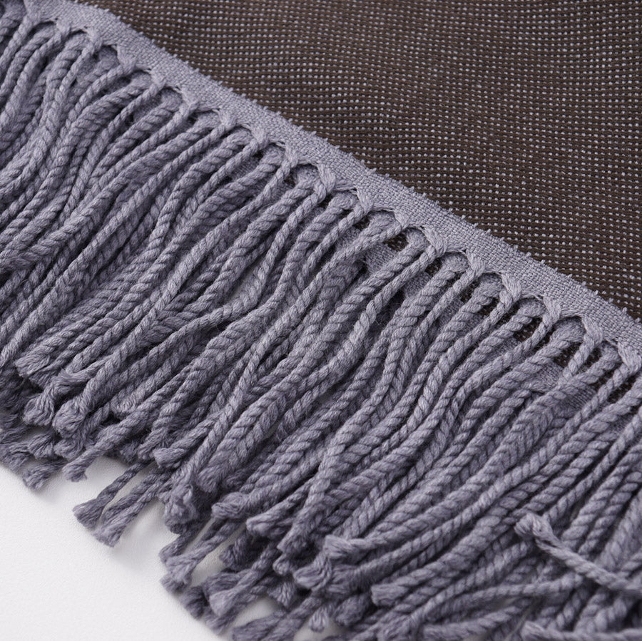 Battisti Brown Birdseye Wool Throw Blanket - Top Shelf Apparel