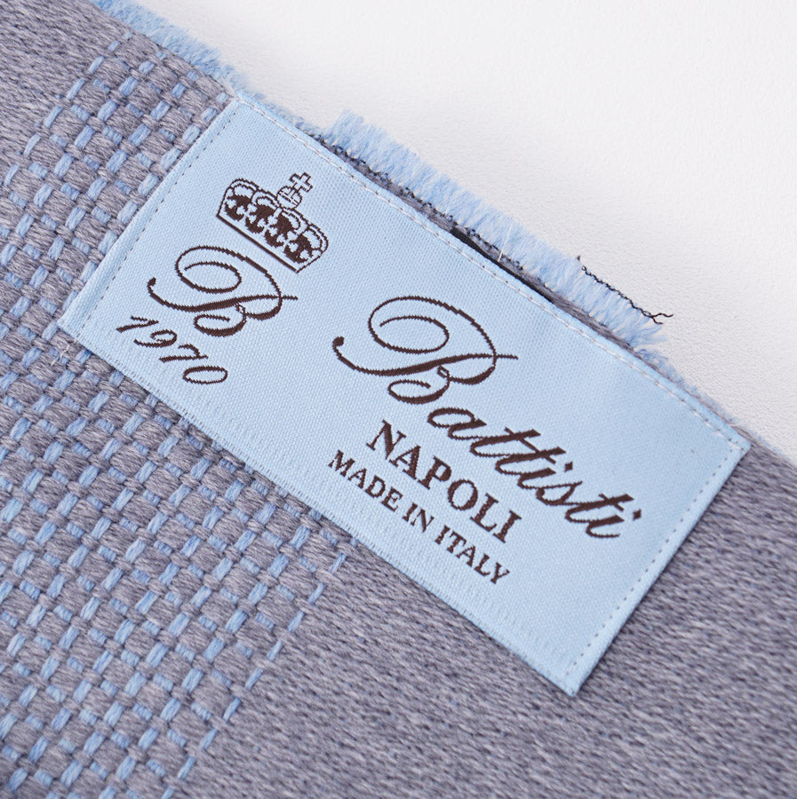 Battisti Blue Birdseye Wool Throw Blanket - Top Shelf Apparel