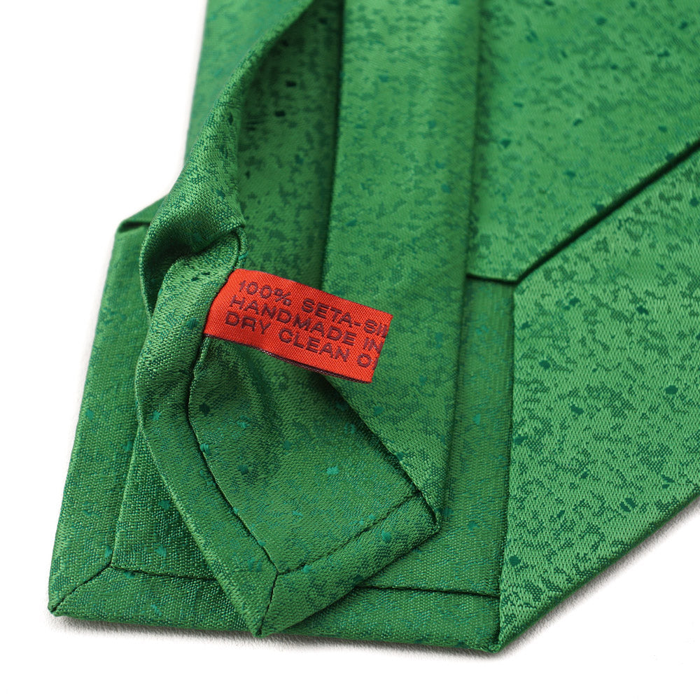 Isaia Bright Melon Green Patterned Silk Tie - Top Shelf Apparel