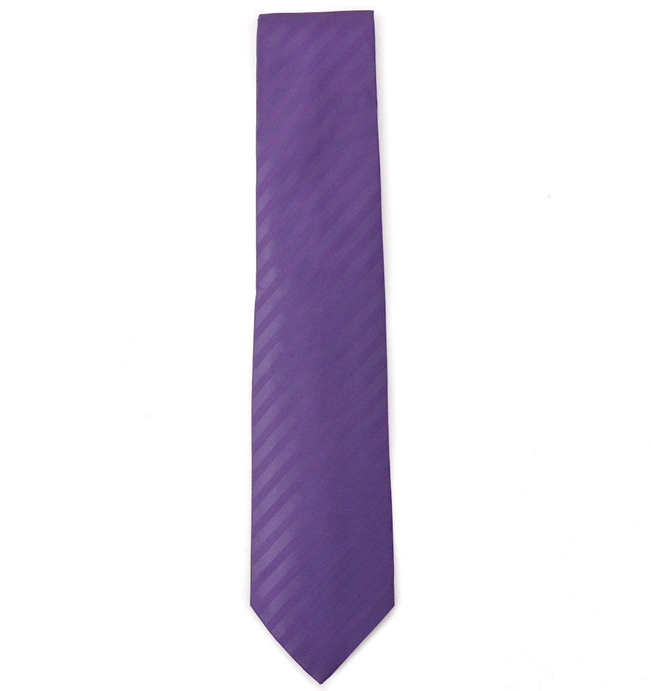 Isaia Purple Ribbon Striped Silk Tie - Top Shelf Apparel