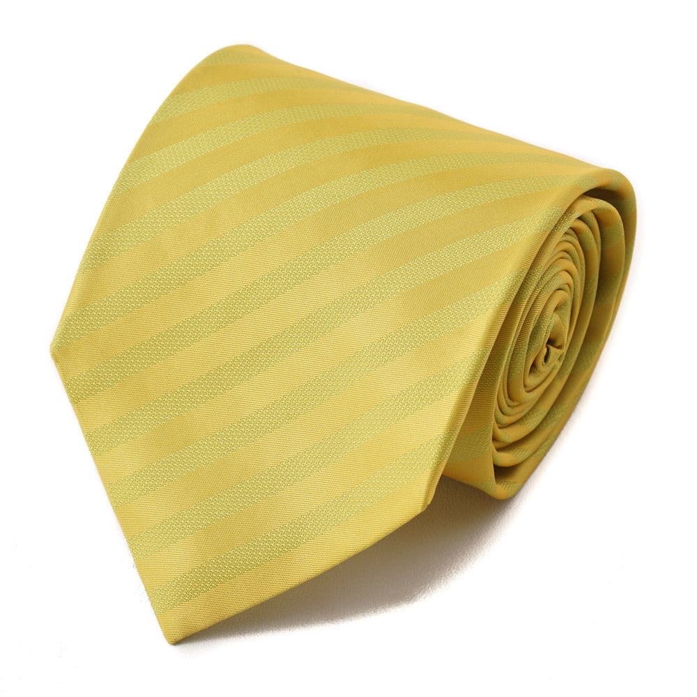Isaia Lemon Yellow Ribbon Striped Silk Tie - Top Shelf Apparel