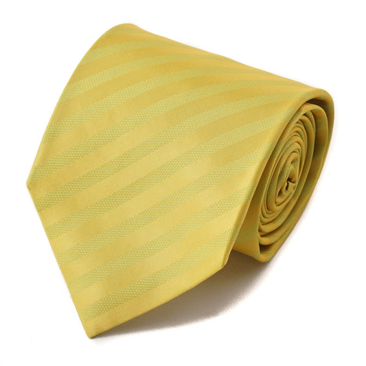 Isaia Lemon Yellow Ribbon Striped Silk Tie - Top Shelf Apparel