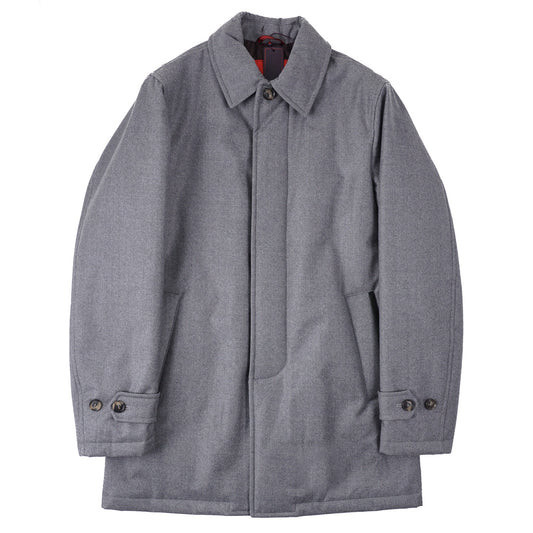 Isaia Gray Wool Outer Coat - Top Shelf Apparel