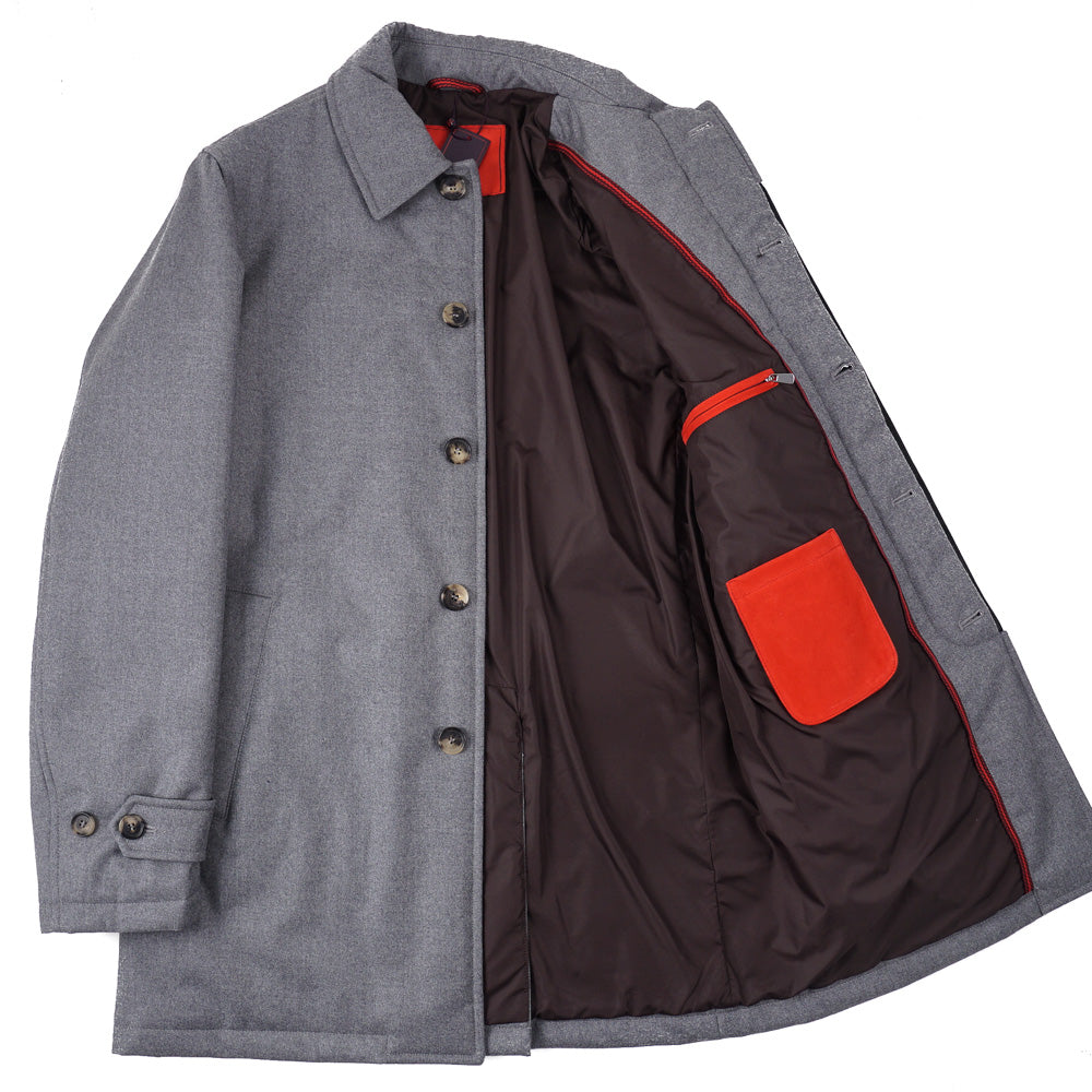 Isaia Gray Wool Outer Coat - Top Shelf Apparel