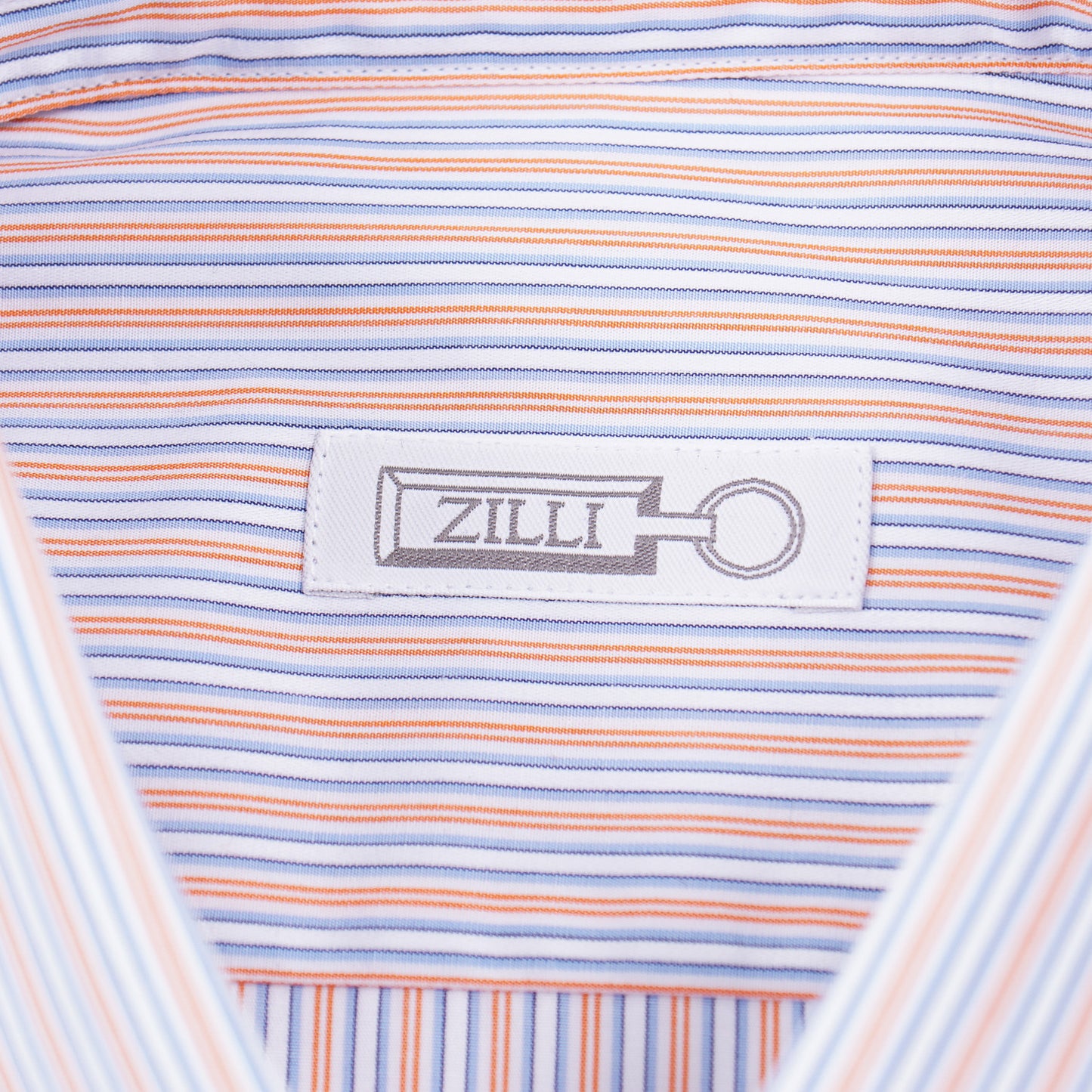 Zilli Sky-Orange Stripe Cotton Dress Shirt - Top Shelf Apparel