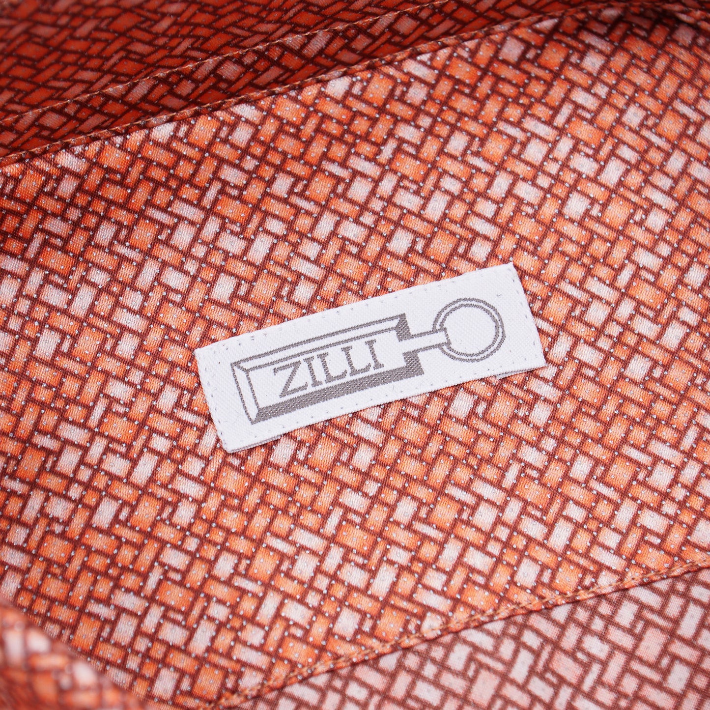 Zilli Silk Shirt in Orange Geometric Print - Top Shelf Apparel