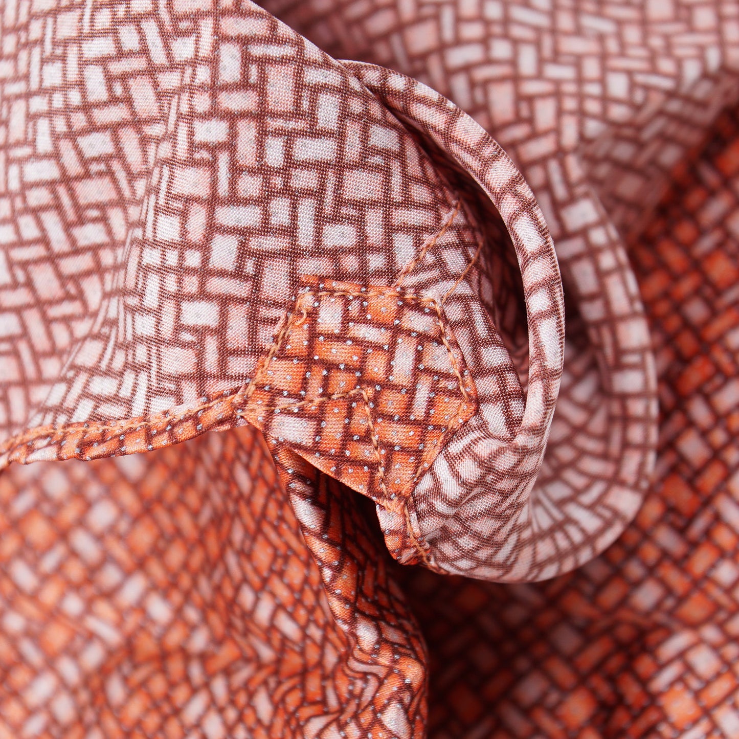 Zilli Silk Shirt in Orange Geometric Print - Top Shelf Apparel