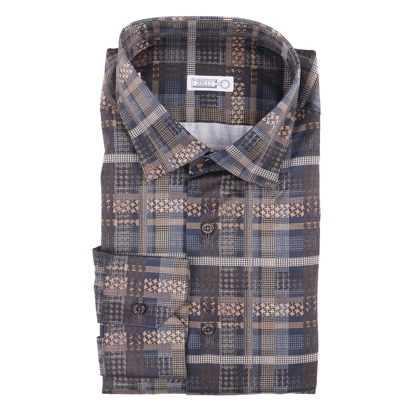 Zilli Cotton Shirt with Multi Check Print - Top Shelf Apparel