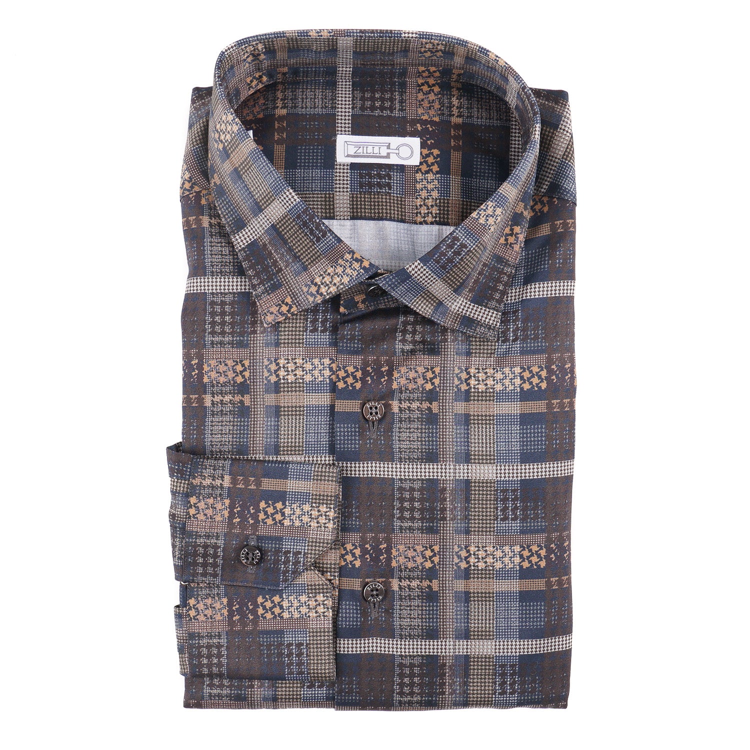 Zilli Cotton Shirt with Multi Check Print - Top Shelf Apparel