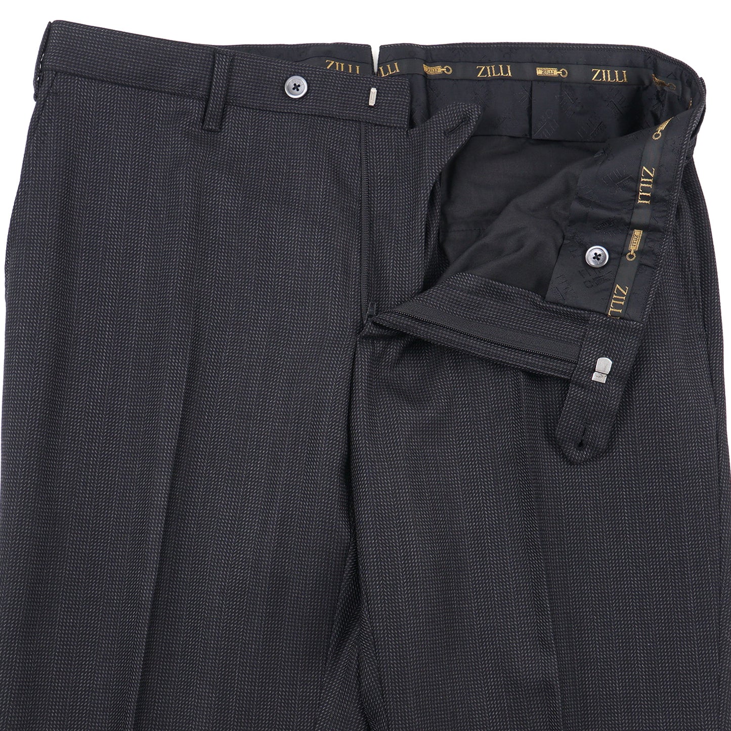 Zilli Herringbone Wool and Silk Suit - Top Shelf Apparel