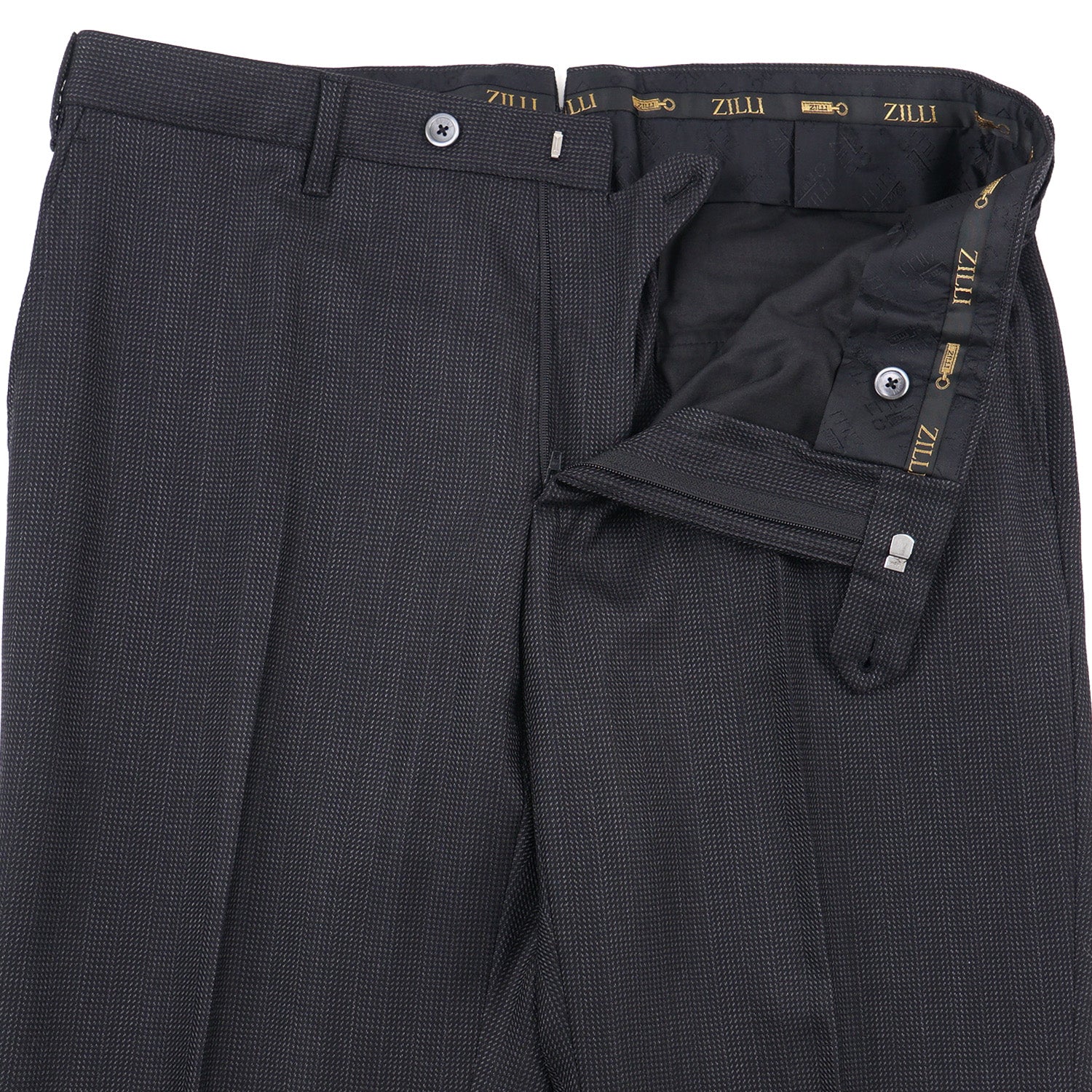 Zilli Herringbone Wool and Silk Suit - Top Shelf Apparel