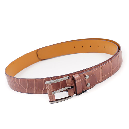 Zilli Belt in Burgundy Crocodile - Top Shelf Apparel