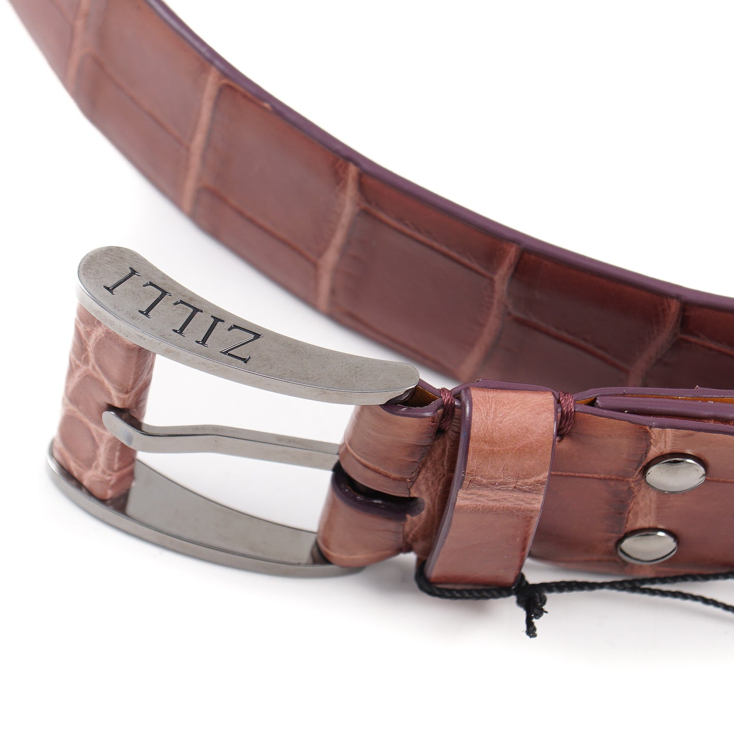 Zilli Belt in Burgundy Crocodile - Top Shelf Apparel