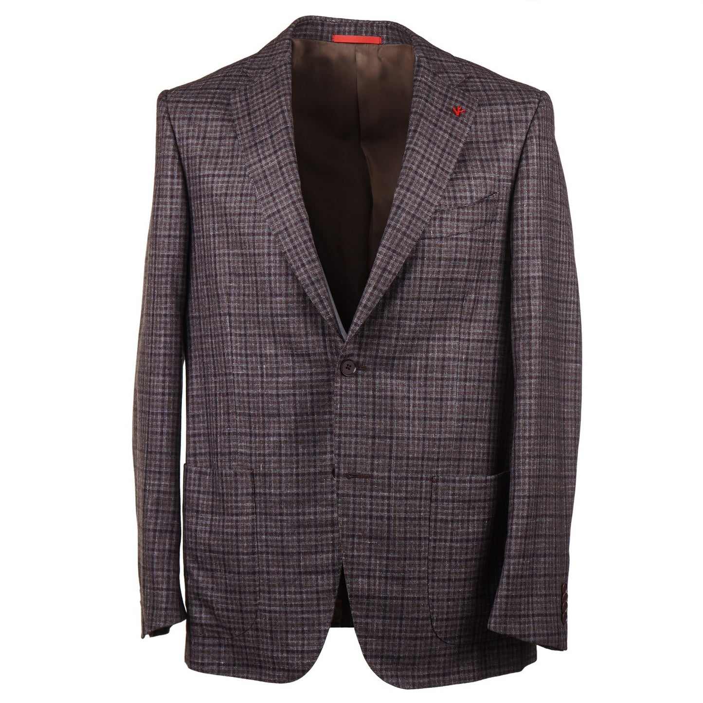 Isaia Layered Check Wool-Silk-Linen Sport Coat - Top Shelf Apparel