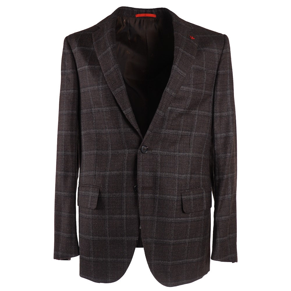 Isaia Windowpane Check Wool-Silk Sport Coat - Top Shelf Apparel