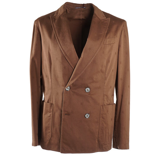 Roda Cocoa Brown Patterned Cotton Suit - Top Shelf Apparel