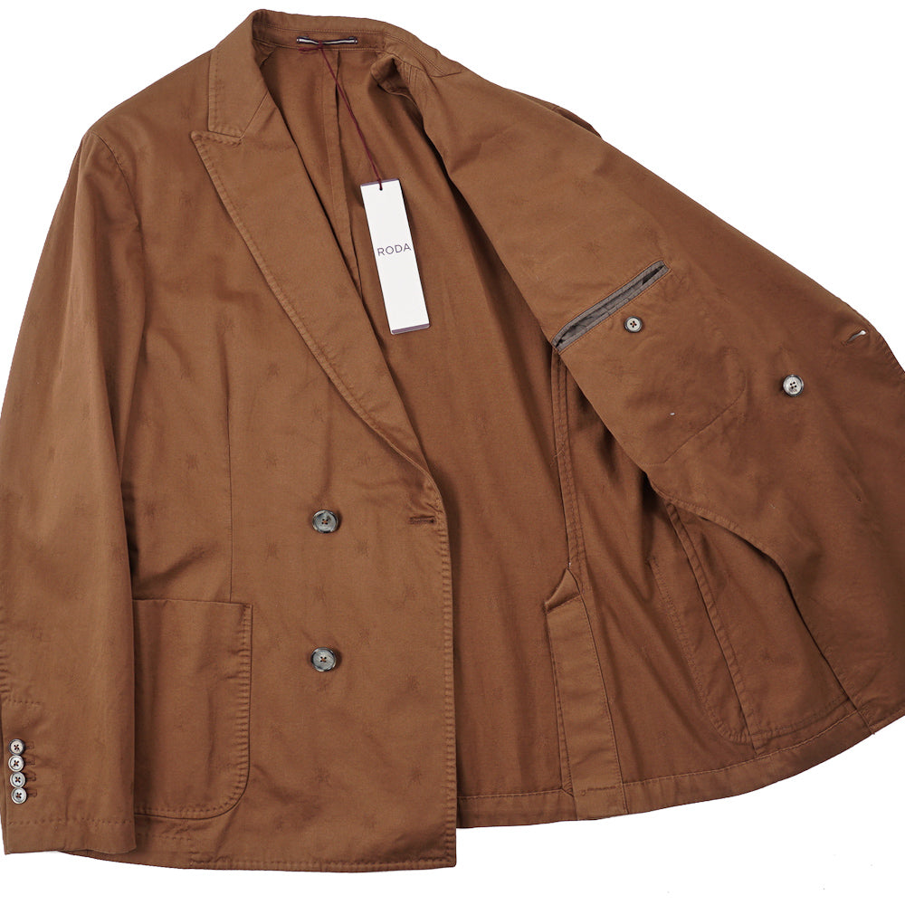 Roda Cocoa Brown Patterned Cotton Suit - Top Shelf Apparel