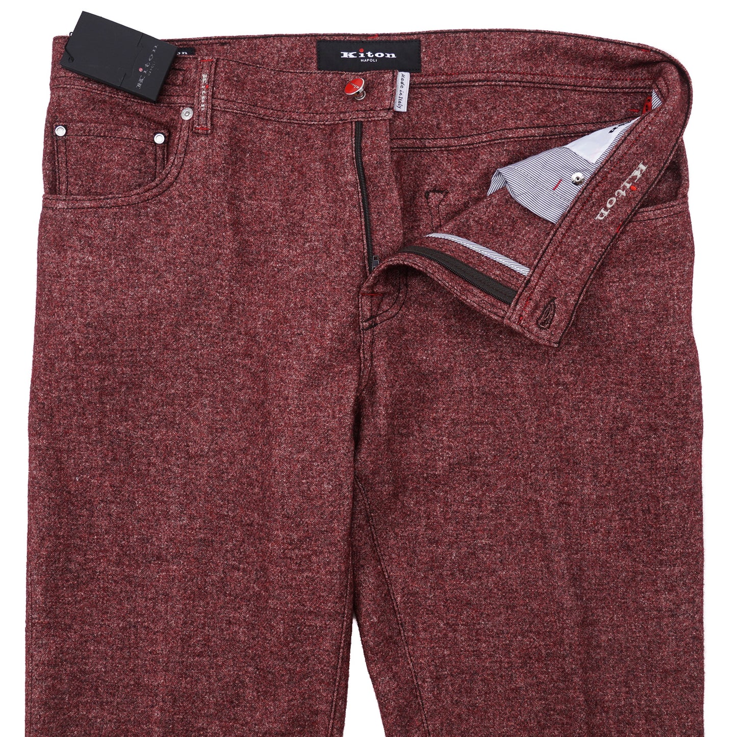 Kiton Slim Fit Five-Pocket Melange Wool Pants - Top Shelf Apparel