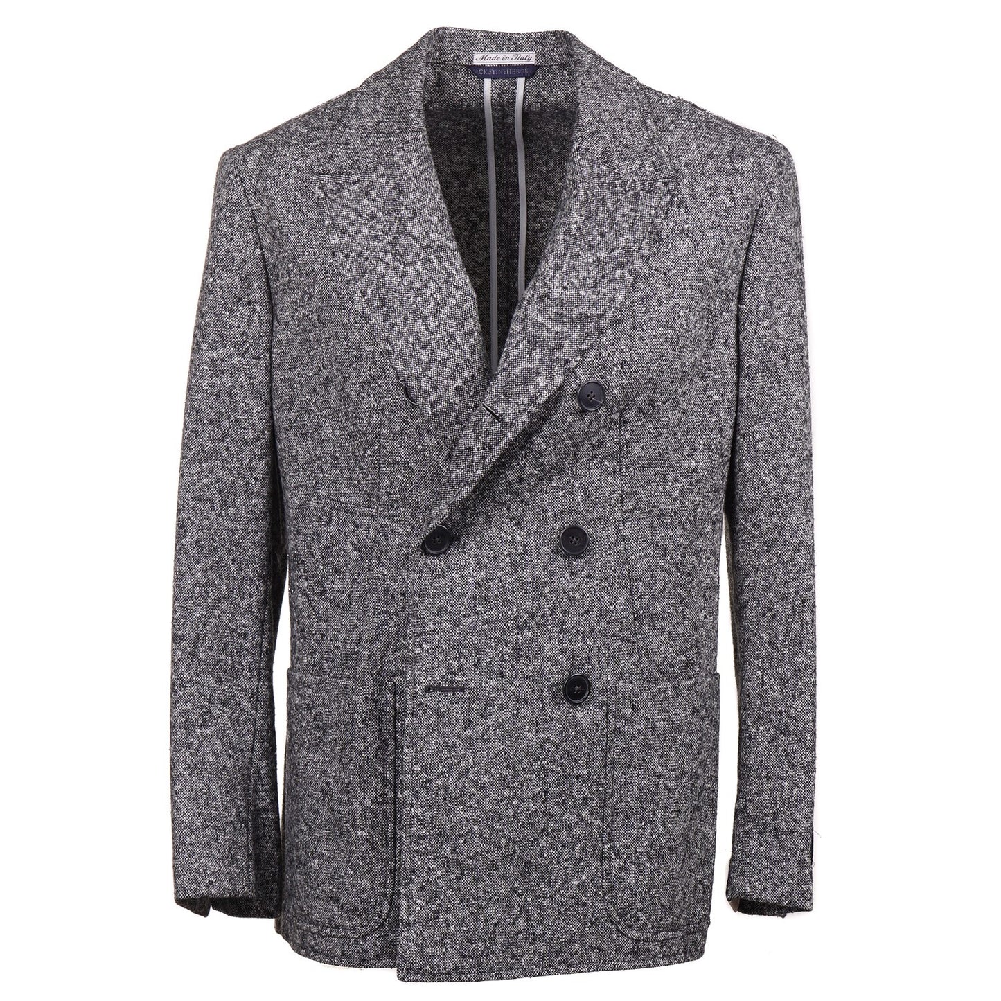 Belvest Donegal Tweed Wool-Silk Pea Coat - Top Shelf Apparel