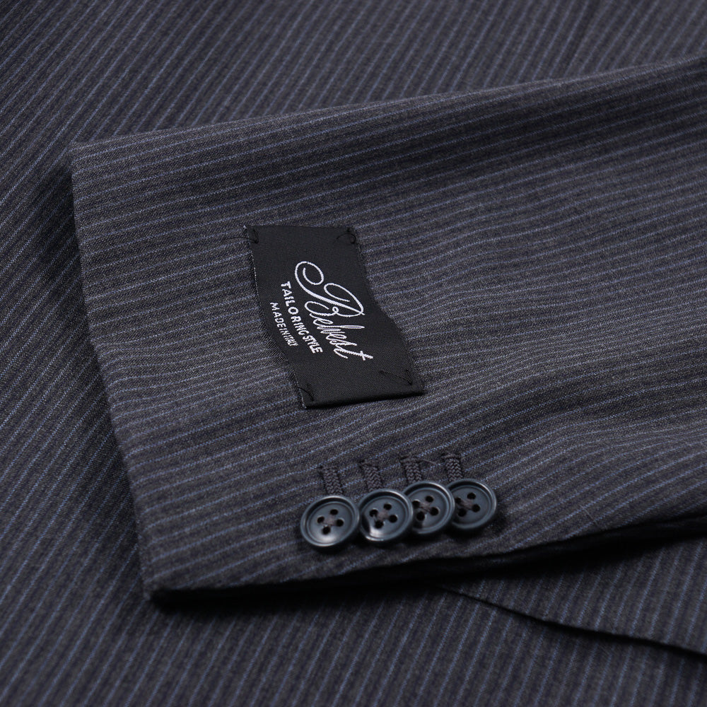 Belvest Gray Stripe Super 130s Suit - Top Shelf Apparel
