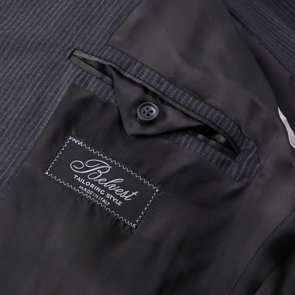 Belvest Gray Stripe Super 130s Suit - Top Shelf Apparel