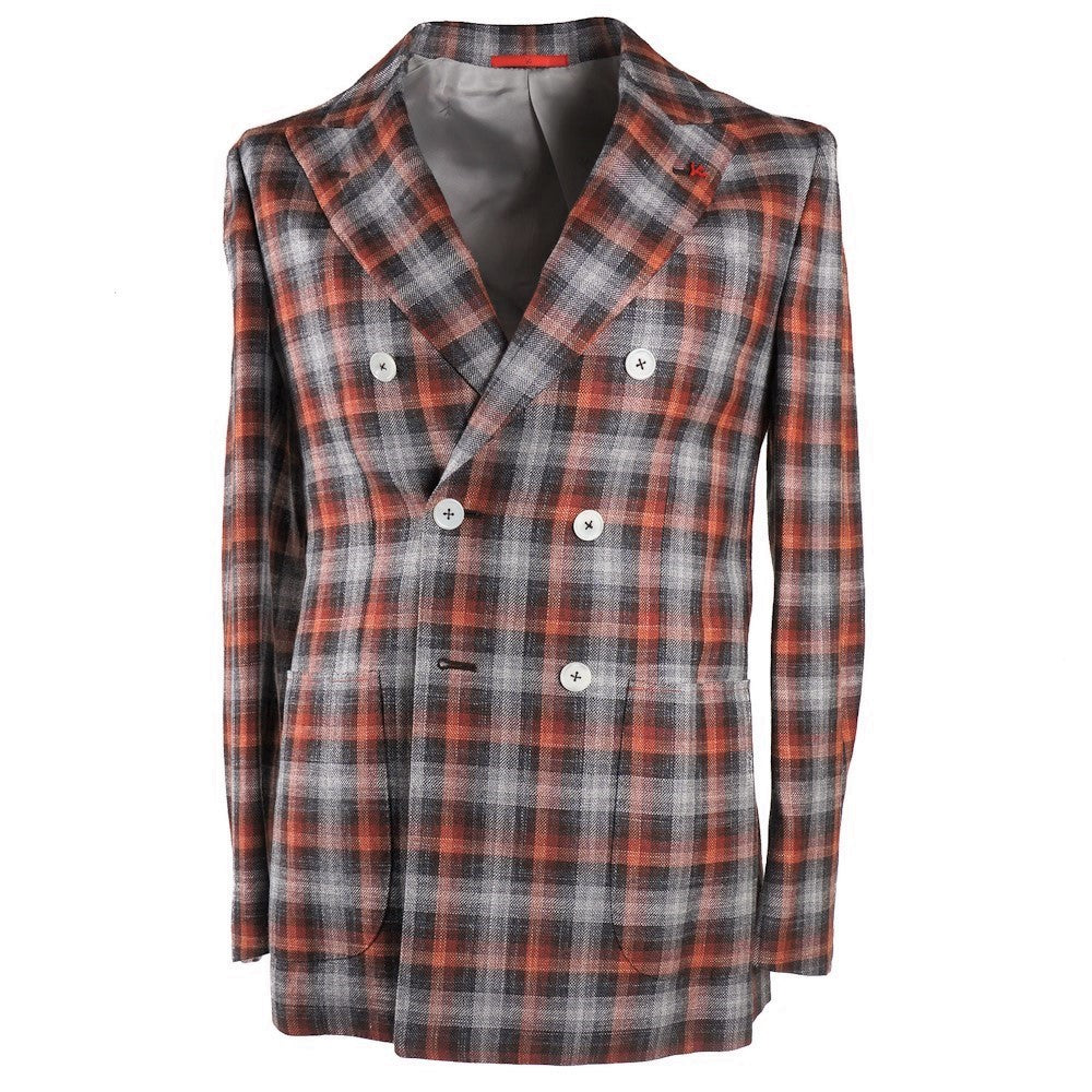 Isaia Layered Check Wool-Silk-Linen Sport Coat