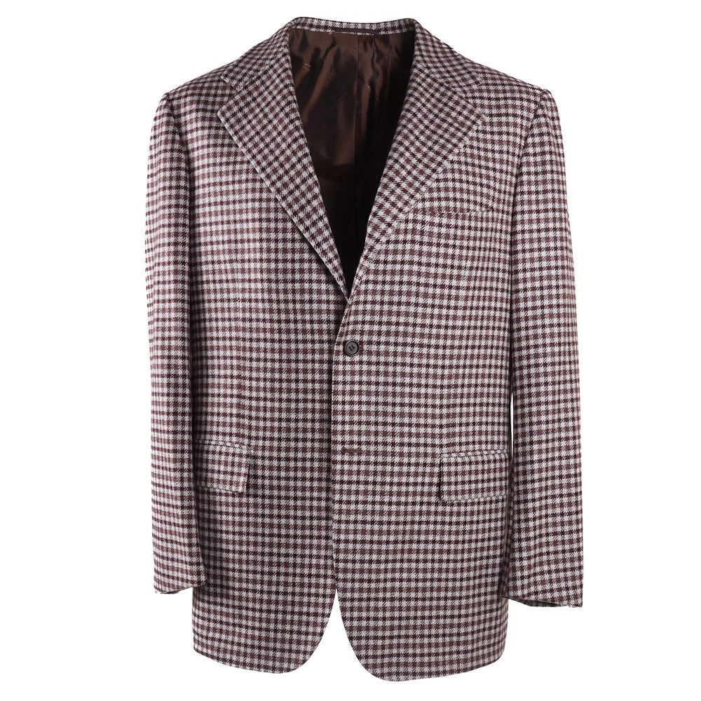 Kiton Burgundy Check Cashmere Sport Coat - Top Shelf Apparel