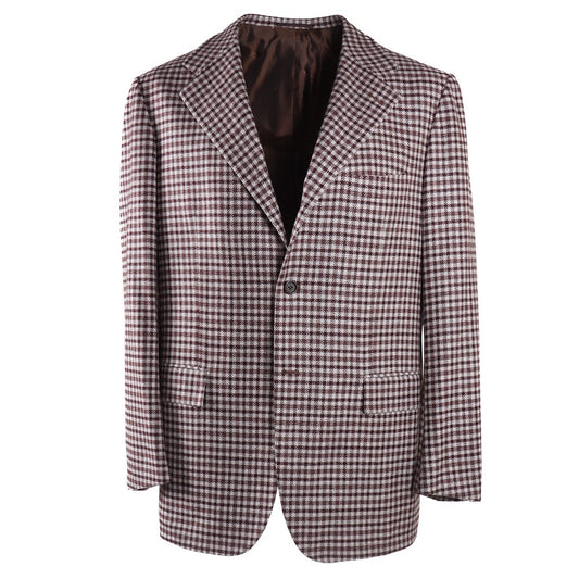 Kiton Burgundy Check Cashmere Sport Coat - Top Shelf Apparel
