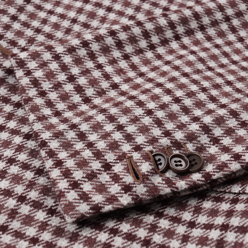 Kiton Burgundy Check Cashmere Sport Coat - Top Shelf Apparel