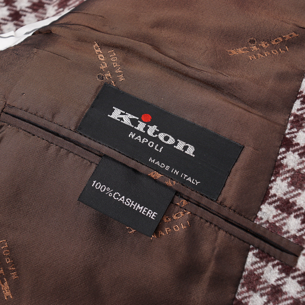 Kiton Burgundy Check Cashmere Sport Coat - Top Shelf Apparel