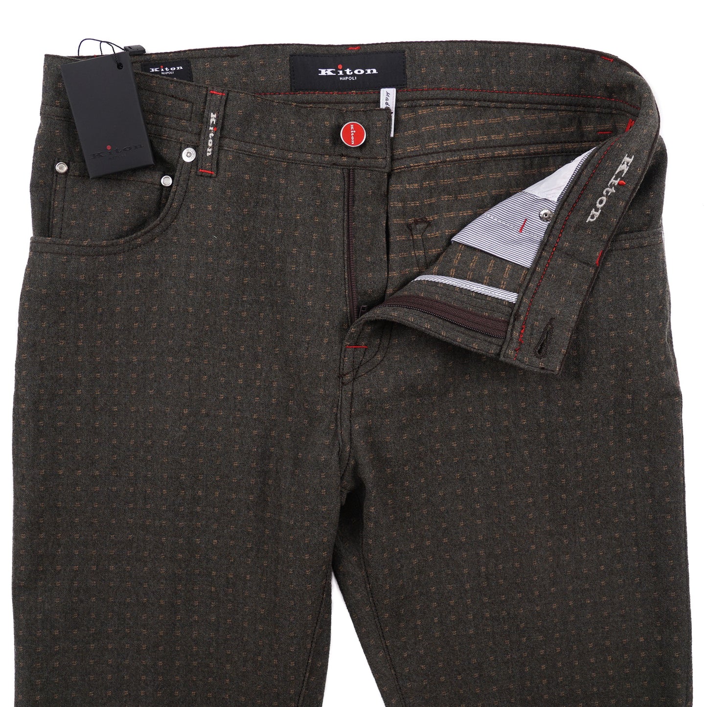 Kiton Slim Fit Five-Pocket Patterned Wool Pants - Top Shelf Apparel