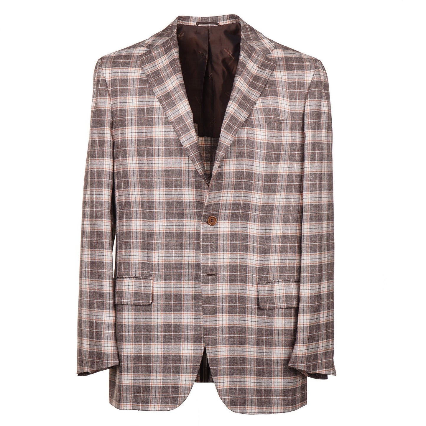 Kiton Layered Check Cashmere-Linen-Silk Sport Coat - Top Shelf Apparel