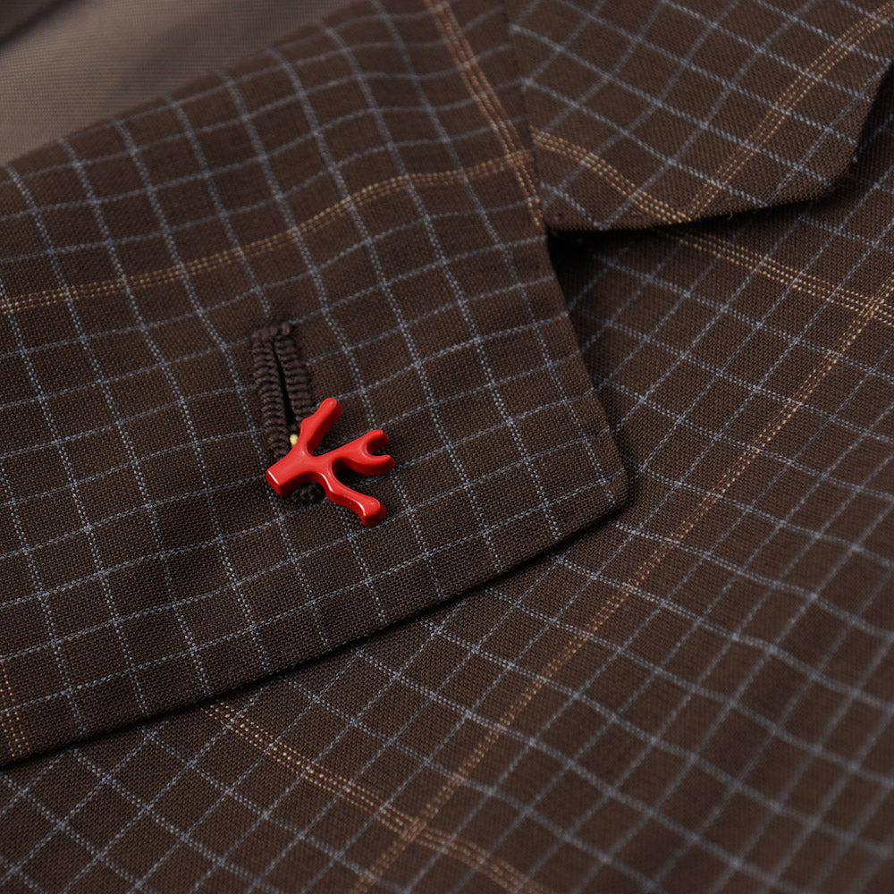Isaia Brown Check 'Super 130s Travel' Wool Suit - Top Shelf Apparel