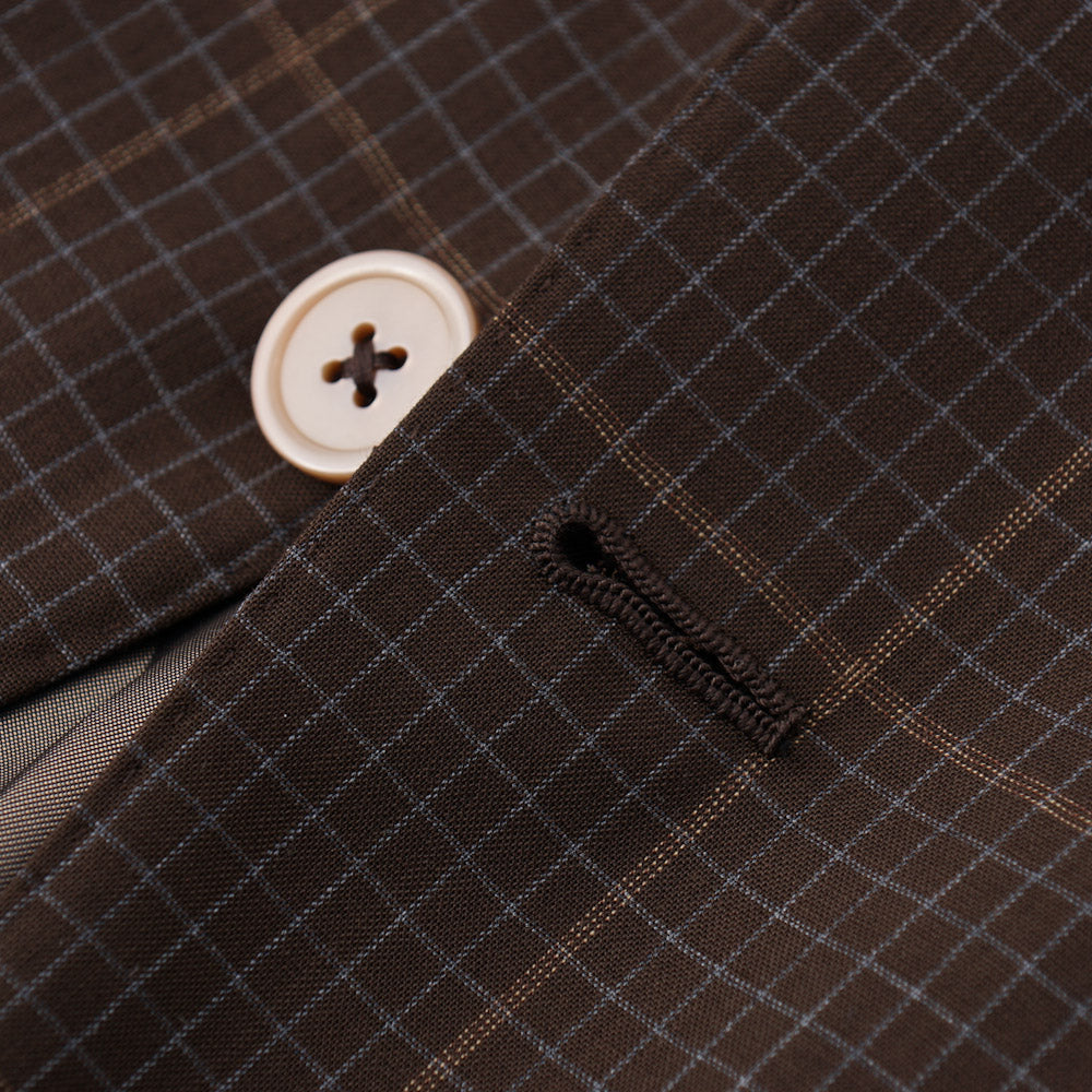 Isaia Brown Check 'Super 130s Travel' Wool Suit - Top Shelf Apparel