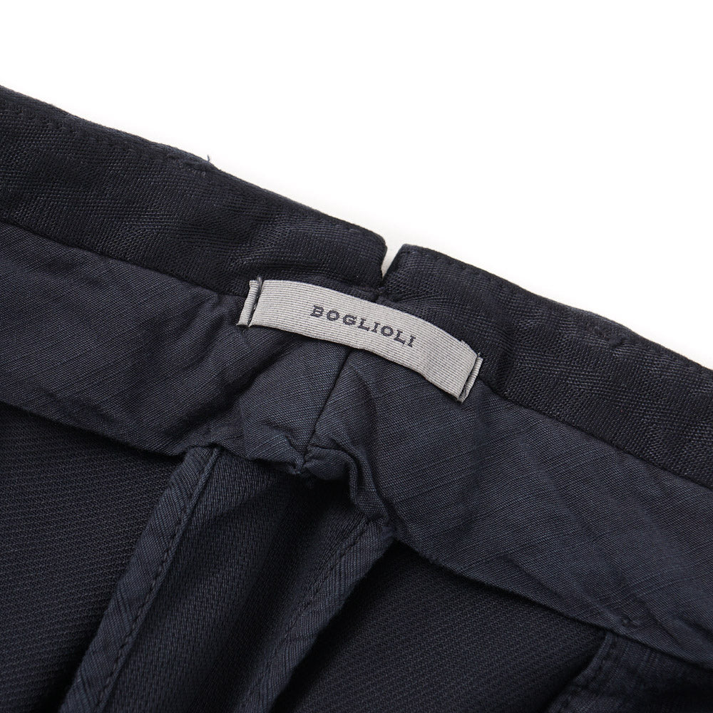 Boglioli Slim-Fit Cotton Chinos in Patterned Navy Blue - Top Shelf Apparel