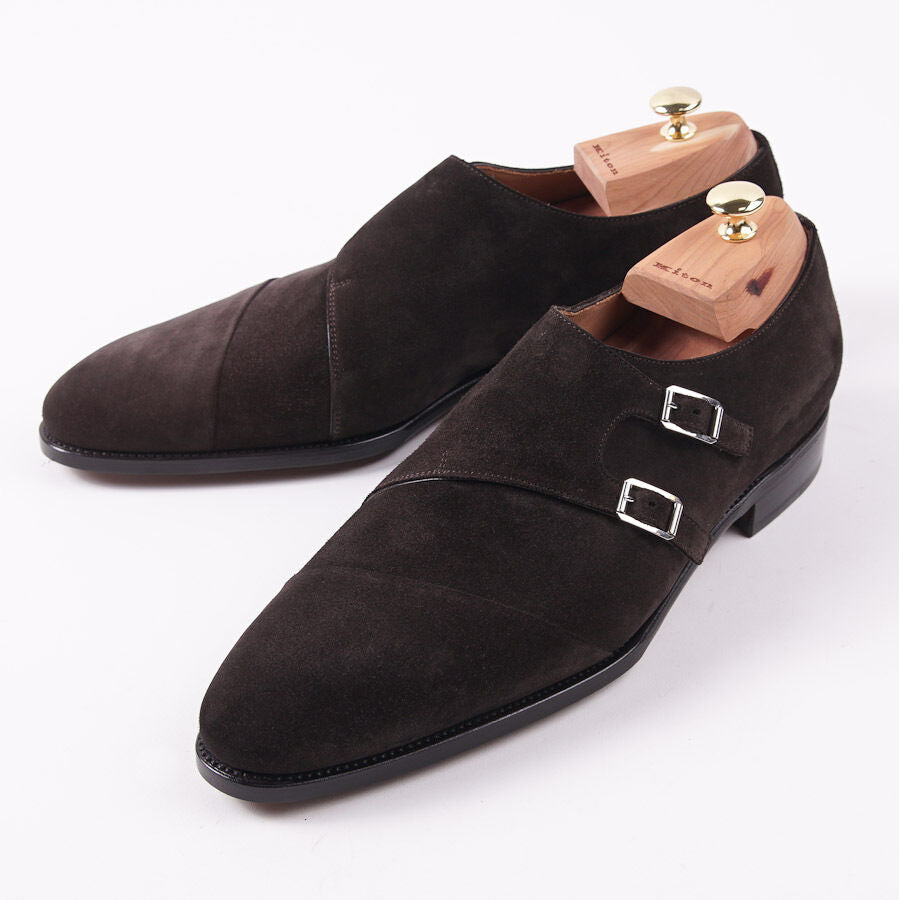 Kiton Suede Double Buckle Monk Strap - Top Shelf Apparel